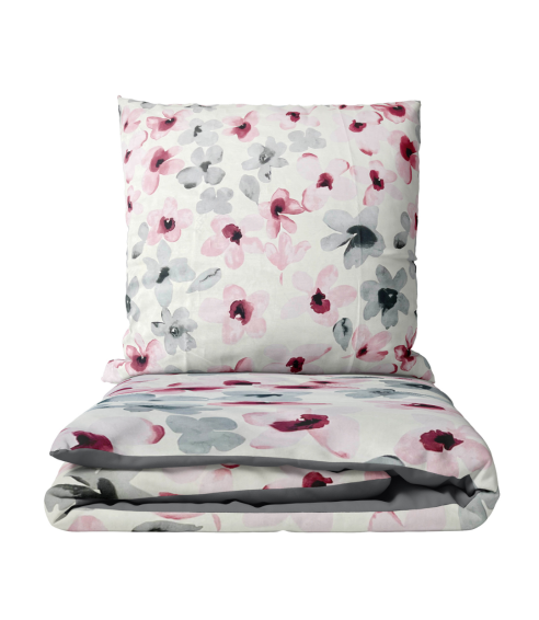 Premium satiinipussilakanasetti „Floral“. Satiinipussilakanasetti