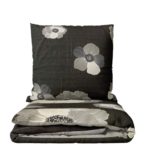 Premium satiinipussilakanasetti „Poppiescape“. Satiinipussilakanasetti