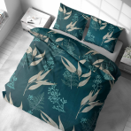 Premium satiinipussilakanasetti „Premium Verdure“. Satiinipussilakanasetti, 140x200 cm, 200x200 cm, 200x220 cm