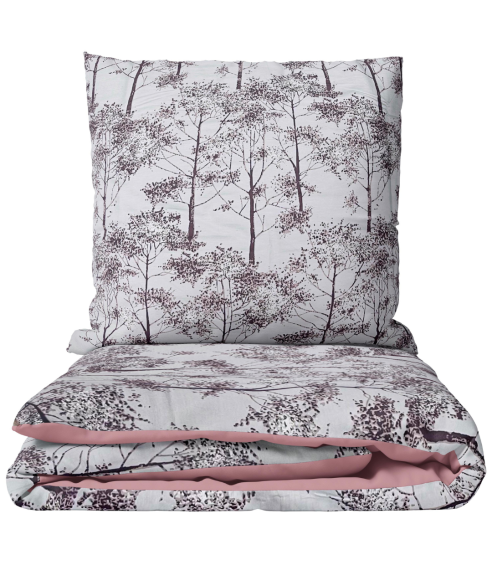 Premium satiinipussilakanasetti „Silent Grove“. Satiinipussilakanasetti