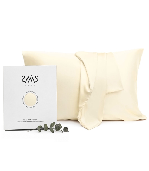 Silkkinen tyynyliina "Cream". Silkkityynyliinat