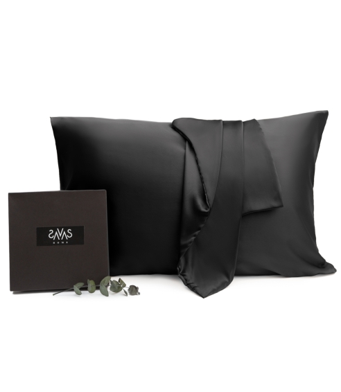 Silkkinen tyynyliina "Obsidian Silk". Silkkityynyliina