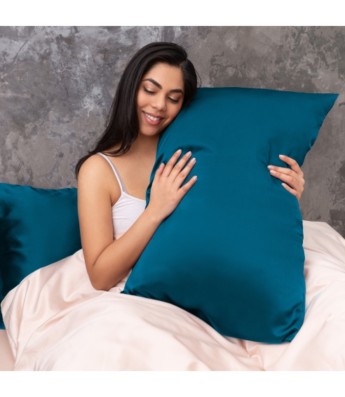 Silkkinen tyynyliina „Turquoise“. Silkkityynyliina