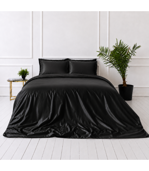 Silkkiset vuodevaatteet „Onyx Silk“. Pussilakanasetti 200x220