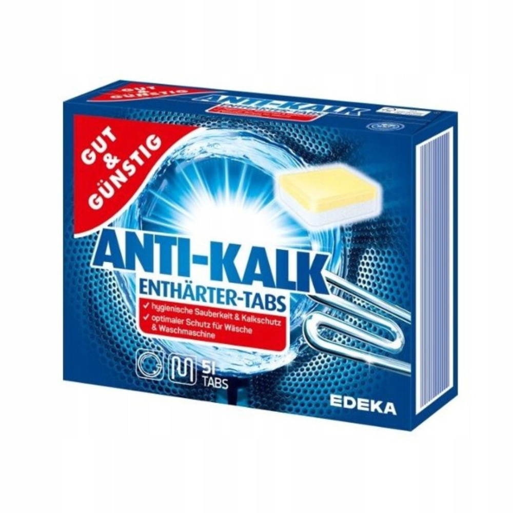Pesukoneen puhdistusaine „Anti kalk Edeka“. Puhdistusaineet