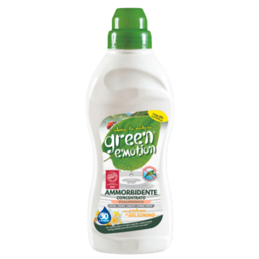Pyykin pehmennysaine Ieva  „Green Emotion Jasmine Softener“. Puhdistusaineet. "green emotion" huuhteluaine jasmiinilla
