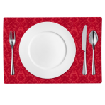 Pöytätabletti „Red baroque placemat“. Pellavapöytäliinat, 30x45 cm