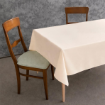 Pöytäliina „Peach Calm Tablecloth“. Puuvillapöytäliinat, 140x200 cm, 140x240cm, 140x300 cm. Vaalea persikanvärinen yksivärinen pöytäliina ilman kuviota