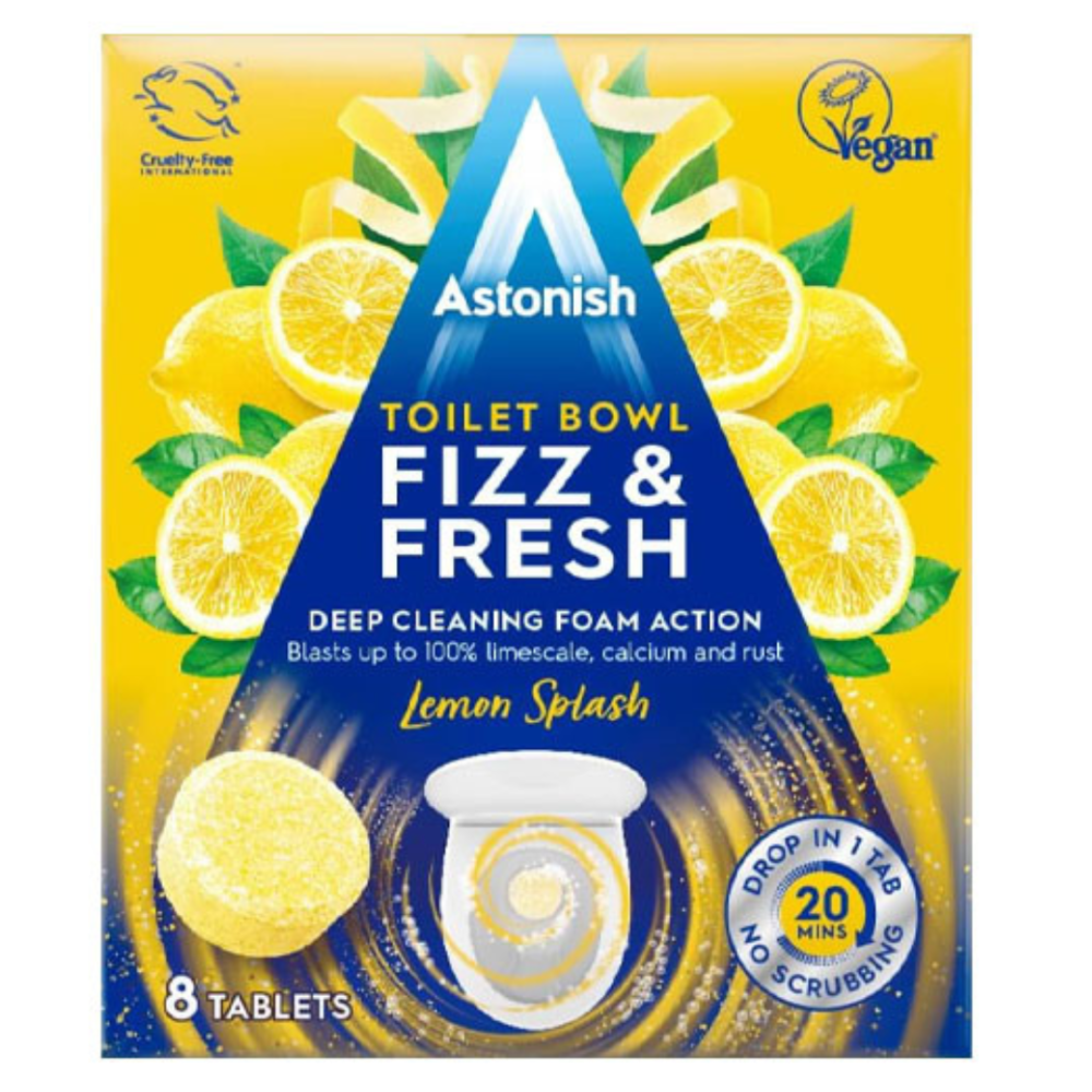 WC-tabletit „Lemon splash Astonish“. Puhdistusaineet WC-tabletit „Lemon splash Astonish“. Puhdistusaineet