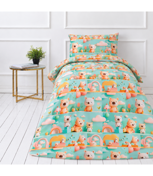 Lasten pussilakanasetti „Bear Adventure“. Lasten pussilakanasetti