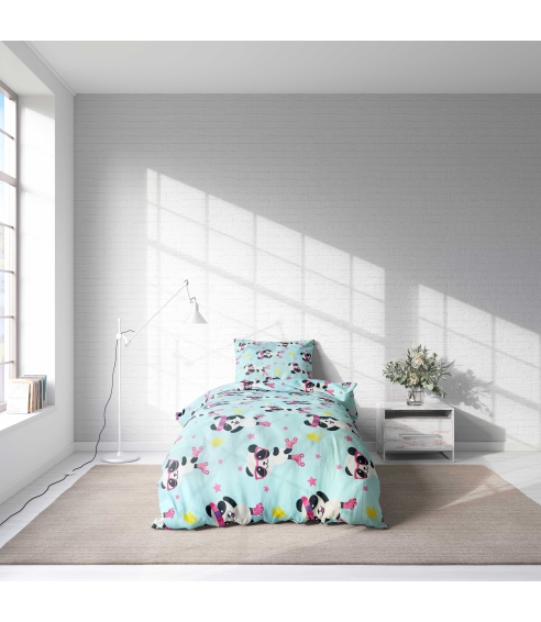 Lasten pussilakanasetti „Panda Blue“. Lasten pussilakanasetti