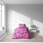 Lasten pussilakanasetti „Panda Pink“. Lasten pussilakanasetti, 140x200 cm