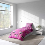 Lasten pussilakanasetti „Panda Pink“. Lasten pussilakanasetti, 140x200 cm