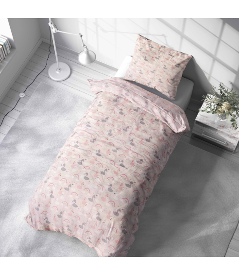 Lasten pussilakanasetti „Swan Dreams“. Lasten pussilakanasetti