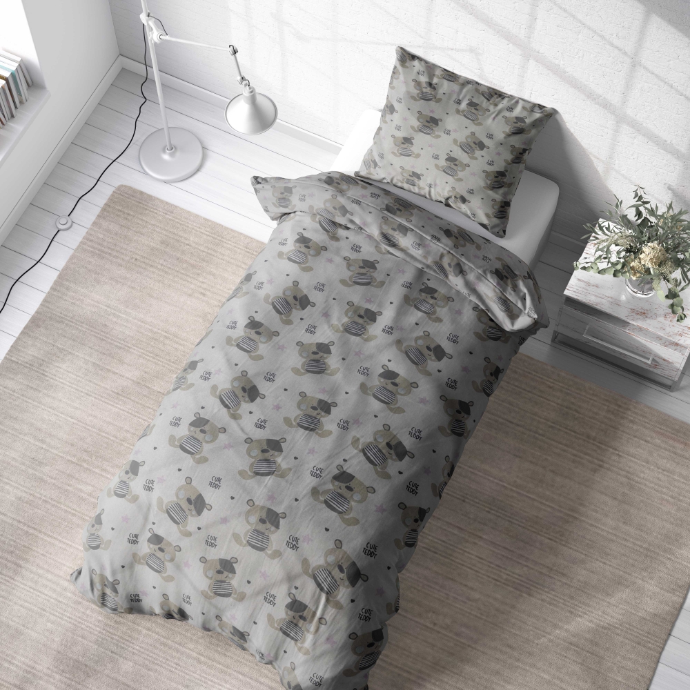 Lasten pussilakanasetti „Teddy“. Lasten pussilakanasetti, 140x200 cm