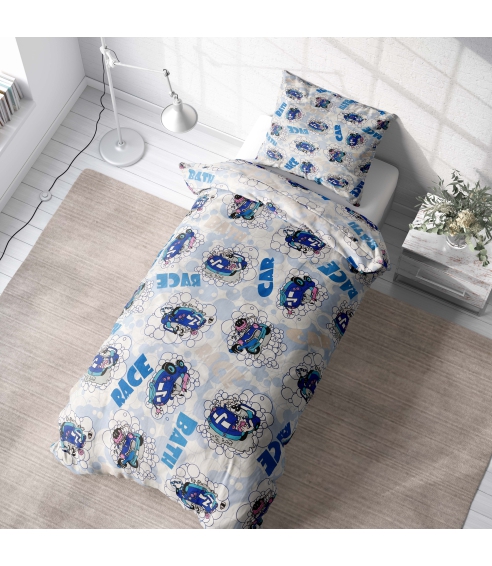 Lasten pussilakanasetti „Bath blue”. Lasten pussilakanasetti
