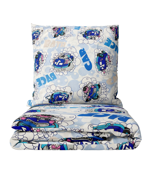 Lasten pussilakanasetti „Bath blue”. Lasten pussilakanasetti