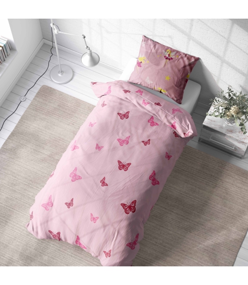 Lasten pussilakanasetti „Blushing Butterflies“. Lasten pussilakanasetti
