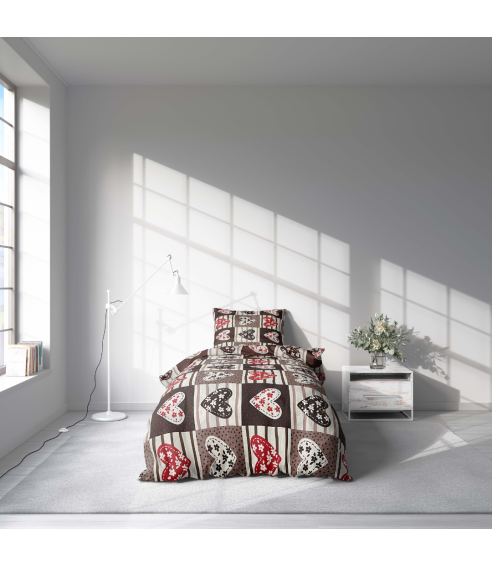 Vauvan pussilakanasetti „Brown love tiles”. Vauvan pussilakanasetti