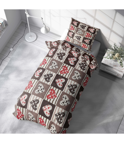 Vauvan pussilakanasetti „Brown love tiles”. Vauvan pussilakanasetti
