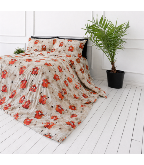 Lasten pussilakanasetti „Safari Bulls”. Puuvilla pussilakanasetti