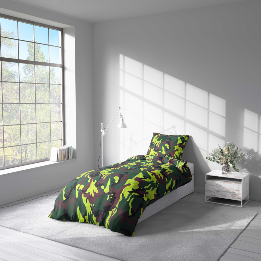 Pussilakanasetti „Camouflage“. Lasten pussilakanasetti, 140x200 cm, 160x200 cm