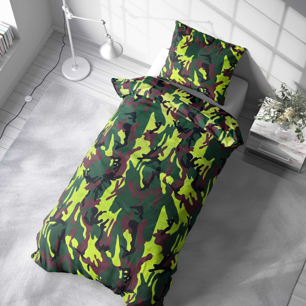 Pussilakanasetti „Camouflage“. Lasten pussilakanasetti, 140x200 cm, 160x200 cm