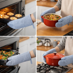 Patakinnas „Calm glove“. Uunikintaat. Yksivärinen vaaleansininen puuvillainen uunikinnas