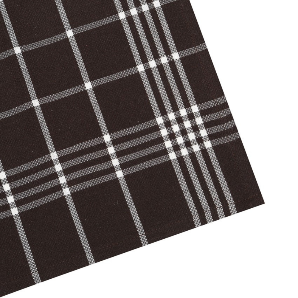 Pyykin pehmennysaine „Espresso Kitchen Towel“. Keittiöpyyhkeet. Ruskea ruudullinen keittiöpyyhe kontrastisilla valkoisilla linjoilla Pyykin pehmennysaine „Espresso Kitchen Towel“. Keittiöpyyhkeet. Ruskea ruudullinen keittiöpyyhe kontrastisilla valkoisilla linjoilla
