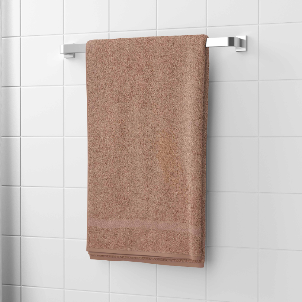 Kylpypyyhe „Brown Economic Towel“. Pyyhkeet, 60x35 cm, 100x45 cm. Lämmin kahvinruskea pyyhe tasaisen ruskeana