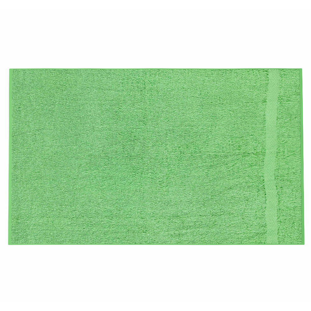 Kylpypyyhe „Green Economic Towel“. Pyyhkeet, 60x35 cm, 100x45 cm. Teksturoitu vihreä pyyhe ilman näyttäviä kuvioita
