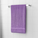 Kylpypyyhe „Purple Economic Towel“. Pyyhkeet, 60x35 cm, 100x45 cm. Kirkkaan violetti pyyhe hienolla raidalla alaosassa