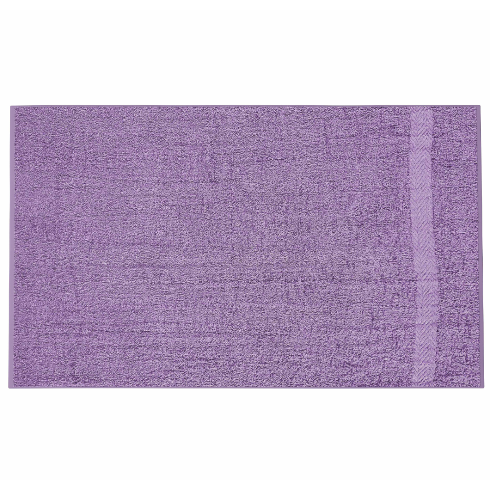 Kylpypyyhe „Purple Economic Towel“. Pyyhkeet, 60x35 cm, 100x45 cm. Minimalistisches violettes handtuch im modernen badezimmerinterieur
