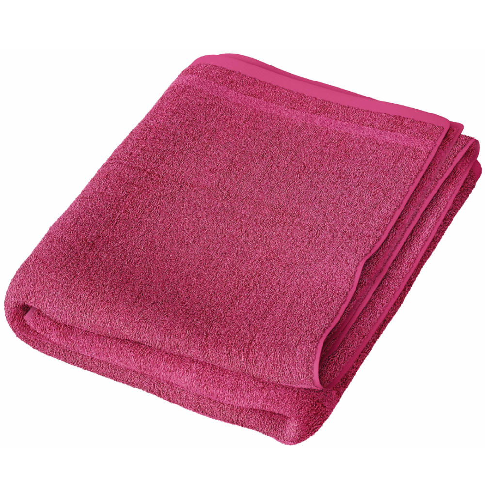 Kylpypyyhe „Raspberry Economic Towel“. Pyyhkeet, 60x35 cm, 100x45 cm. Vaaleanpunainen pyyhe yhtenäisessä värissä ja selkeällä muotoilulla