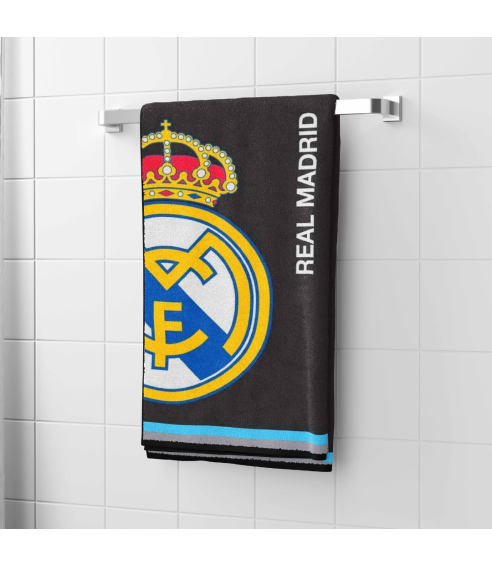 Vonios rankšluostis „Real Madrid black towel“. Pyyhkeet