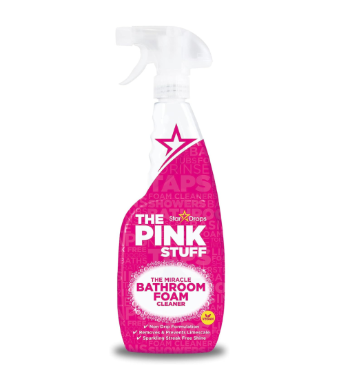 Vonios valiklis „Bathroom spray The Pink Stuff“. Puhdistusaineet